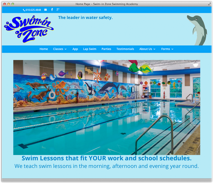 Swim-inZone.com responsive redesign