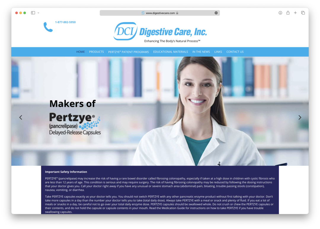 Digestive Care, Inc. website designed by Blue Dot and programmed and Hosted by Anderson Multimedia