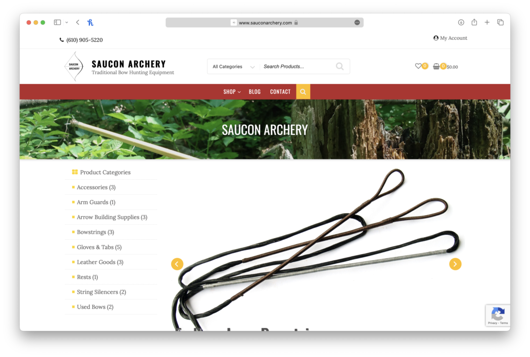 Saucon Archery complete WooCommerce E-commerce solution for local merchant